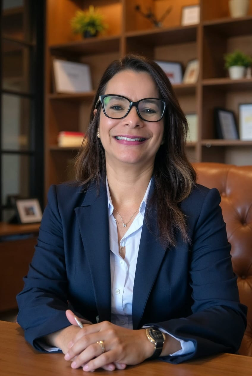Dra. Marilene de Souza sorrindo em seu escritório